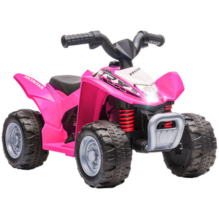 AIYAPLAY Honda Licensed Kids Quad Bike, 6V Electric Ride on Car ATV Toy with LED Light Horn for 1.5-3 Years, Pink - Giant Lobelia