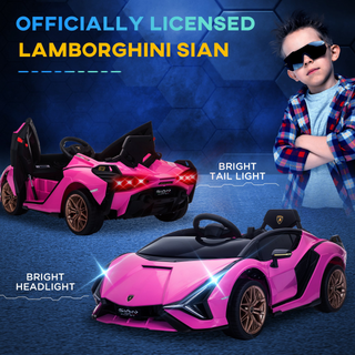 12V Kids Electric Ride On Car 2 Motors Licensed Toy Car with Remote Control Music Lights MP3 for 3-5 Years Pink - Giant Lobelia