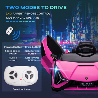 12V Kids Electric Ride On Car 2 Motors Licensed Toy Car with Remote Control Music Lights MP3 for 3-5 Years Pink - Giant Lobelia