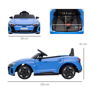 Audi RS e-tron GT Licensed Kids Electric Ride-On Car 12V Battery Powered Toy w/ Remote Control, Lights, Music, for 3-5 years, Blue - Giant Lobelia