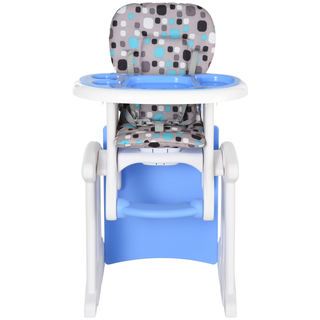 3 in 1 Convertible Baby High Chair Toddler Table Chair Infant Feeding Seat Removable Food Tray Safety Harness Blue - Giant Lobelia