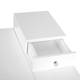 MDF,Pine Dressing Table Desk Flip-up Mirror Multi-purpose 2 Drawers Modern - White - Giant Lobelia