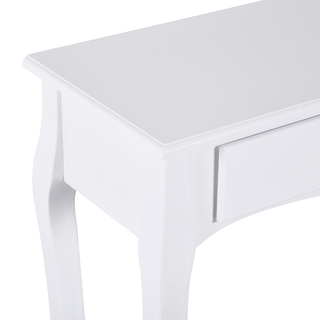 HOMCOM Console Table Modern Sofa Side Desk with Storage Shelves Drawers for Living Room Entryway Bedroom Ivory White - Giant Lobelia