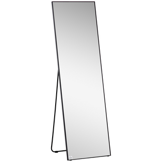 Full Length Dressing Mirror, Floor Standing or Wall Hanging, Aluminum Alloy Framed Full Body Mirror for Bedroom, Living Room, Black - Giant Lobelia