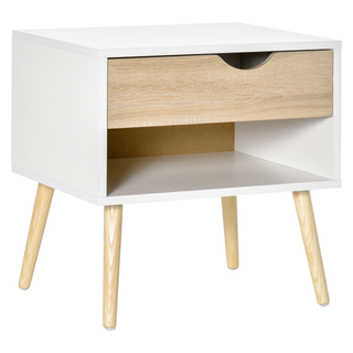 Bedside Table with Drawer and Shelf, Modern Nightstand, End Table for Bedroom, Living Room - Giant Lobelia