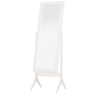 Freestanding Dressing Mirror Bedroom Tall Adjustable Angle 148x47cm White - Giant Lobelia