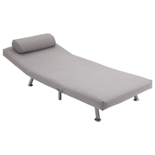 Single Sofa Bed Sleeper Foldable Portable Pillow Lounge Couch Living Room Furniture - Grey - Giant Lobelia