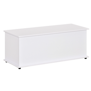 Wooden Storage Box Clothes Toy Chest Bench Seat Ottoman Bedding Blanket Trunk Container with Lid - White - Giant Lobelia