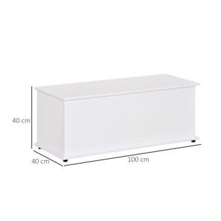 Wooden Storage Box Clothes Toy Chest Bench Seat Ottoman Bedding Blanket Trunk Container with Lid - White - Giant Lobelia