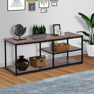 TV stand Industrial Style TV Cabinet With Storages 2 Shelves Metal Frame For living Room - Giant Lobelia