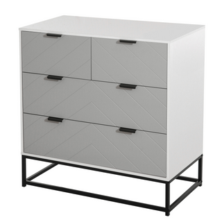 Chest of Drawers with Metal Handles Freestanding Dresser for Bedroom, Living Room - Giant Lobelia