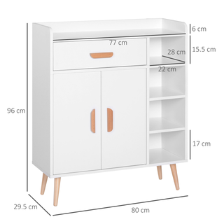 Sideboard, Side Cabinet, Floor Cupboard with Storage Drawer for Hallway, Kitchen, Bedroom, Living Room, White - Giant Lobelia