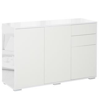 High Gloss Frame Sideboard, Side Cabinet, Push-Open Design with 2 Drawer for Living Room, Bedroom, White - Giant Lobelia