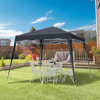 2.5M x 2.5M  Pop-up Tent Garden Gazebo Outdoor Awning Heavy Duty Marquee Party Shelter Sun Shade - Black - Giant Lobelia