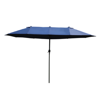 4.6m Garden Parasol Double-Sided Sun Umbrella Patio Market Shelter Canopy Shade Outdoor Blue - NO BASE - Giant Lobelia