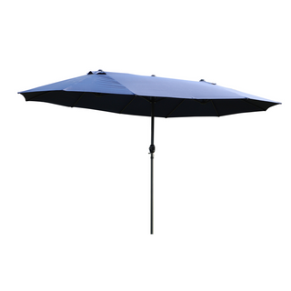 4.6m Garden Parasol Double-Sided Sun Umbrella Patio Market Shelter Canopy Shade Outdoor Blue - NO BASE - Giant Lobelia