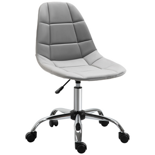 Vinsetto Ergonomic Office Chair with Adjustable Height and Wheels Velvet Executive Chair Armless for Home Study Bedroom Grey - Giant Lobelia