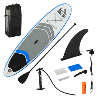 10ft Inflatable Paddleboard Stand Up Paddle Board SUP Accessories Carry Bag Non-Slip Deck Adj Paddle Pump Leash Blue - Giant Lobelia