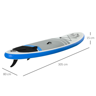 10ft Inflatable Paddleboard Stand Up Paddle Board SUP Accessories Carry Bag Non-Slip Deck Adj Paddle Pump Leash Blue - Giant Lobelia