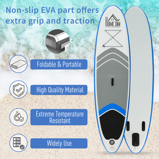 10ft Inflatable Paddleboard Stand Up Paddle Board SUP Accessories Carry Bag Non-Slip Deck Adj Paddle Pump Leash Blue - Giant Lobelia