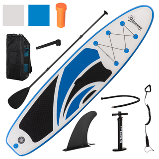 10'6" x 30" x 6" Inflatable Paddle Stand Up Board, Adjustable Aluminium Paddle Non-Slip Deck Board, with ISUP Accessories & Carry Bag, 320L x 76W x 15H cm - Giant Lobelia