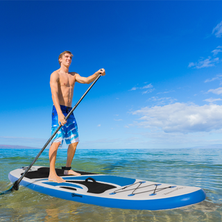 10'6" x 30" x 6" Inflatable Paddle Stand Up Board, Adjustable Aluminium Paddle Non-Slip Deck Board, with ISUP Accessories & Carry Bag, 320L x 76W x 15H cm - Giant Lobelia