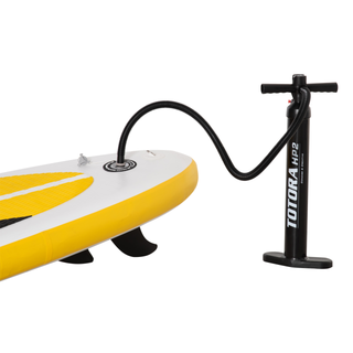 10' x 30" x 6" Inflatable Paddle Stand Up Board, 1.65-2.15M Adjustable Aluminium Paddle Non-Slip Deck Board, with ISUP Accessories & Carry Bag, 305L x 76W x 15H cm, White - Giant Lobelia