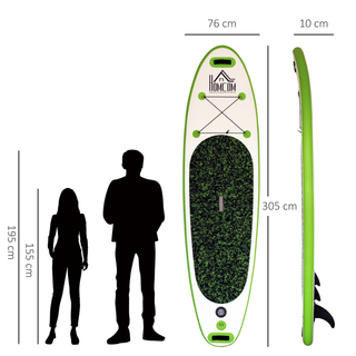 10ft Blow up Paddle Board Standup Paddle Board Inflatable SUP Board Surfing Non-Slip Panel with Adjustable Paddle, Carry Bag, Repair Fixing Kit, Air Pump Beach Outdoor Adults - Giant Lobelia