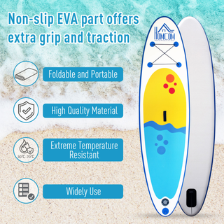 10' x 30" x 4" Inflatable Paddle Stand Up Board, Adjustable Aluminium Paddle Non-Slip Deck Board, with ISUP Accessories & Carry Bag, 305L x 76W x 10H cm -Blue - Giant Lobelia