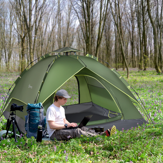 2 Man Pop Up Tent Camping Festival Hiking Family Travel Shelter Portable Double Layer Automatic Outdoor - Giant Lobelia