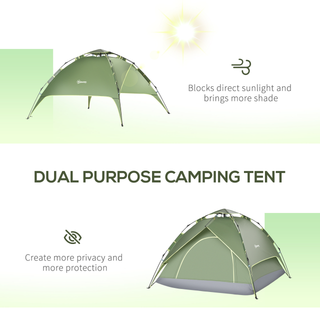 2 Man Pop Up Tent Camping Festival Hiking Family Travel Shelter Portable Double Layer Automatic Outdoor - Giant Lobelia