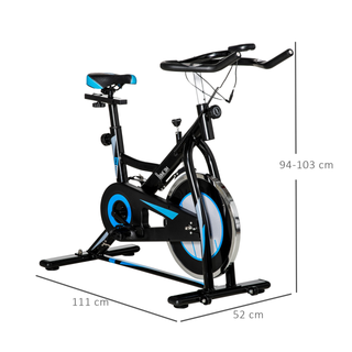 Stationary Exercise Bike, 8kg Flywheel Indoor Cycling Workout Fitness Bike, Adjustable Resistance Cardio Exercise Machine w/ LCD Monitor Pad and Phone Holder for Home, Gym, Office, Black - Giant Lobelia