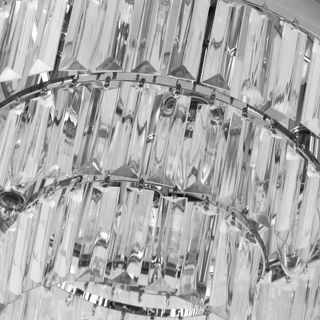 Round Crystal Ceiling Lamp 7 Lights Chandelier Mounted Fixture For Living Room Dining Room Hallway Modern - Giant Lobelia