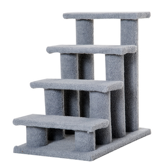 PawHut Dog Steps for Bed 4 Step Pet Stairs for Sofa Dog Cat Climb Ladder 63x43x60 cm Grey - Giant Lobelia