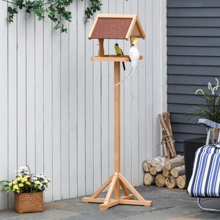 PawHut Wooden Bird Table Wild Bird Feeding Station Freestanding Feeder for Garden Outdoor 55 x 55 x 144cm - Giant Lobelia