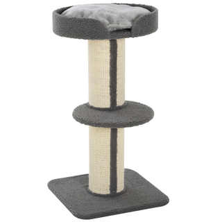 PawHut 91cm Cat Tree for Indoor Cats Kitten Activity Center Play Tower Perches Sisal Scratching Post Lamb Cashmere Grey - Giant Lobelia