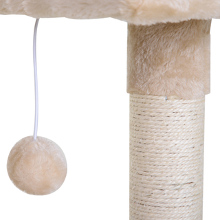 PawHut 70cm Cat Tree for Indoor Cats Durable Natural Sisal Scratching Posts Hammock Bed Kitty Activity Center Beige - Giant Lobelia