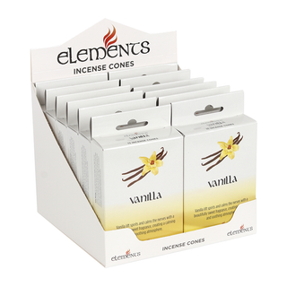 Set of 12 Packets of Elements Vanilla Incense Cones - Giant Lobelia