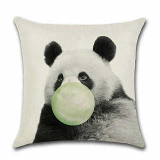 Cushion Cover Animal Party - Panda - Giant Lobelia