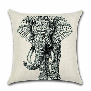 Cushion Cover Elephant - Grafic Large - Giant Lobelia