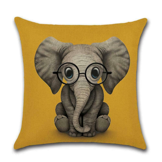 Cushion Cover Elephant - Oker - Giant Lobelia