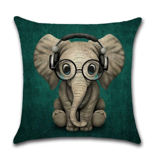 Cushion Cover Elephant - Green - Giant Lobelia