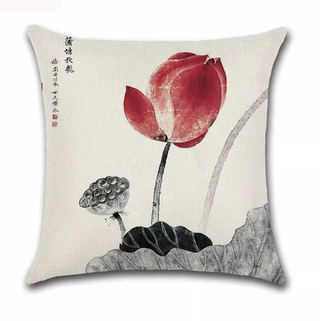 Cushion Cover Red Flower - Rebekka - Giant Lobelia