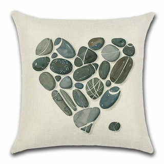 Cushion Cover Feathers - Stones - Giant Lobelia