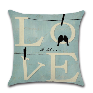 Cushion Cover Sky Blue - L O V E - Giant Lobelia