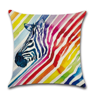 Cushion Cover Rainbow - Zebra - Giant Lobelia