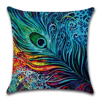 Cushion Cover Peacock - Bright Blue - Giant Lobelia