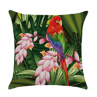 Cushion Cover Amazone - Parrot - Giant Lobelia