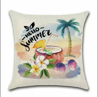 Cushion Cover Summer - Hello Summer - Giant Lobelia