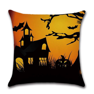 Cushion Cover Halloween - Black House - Giant Lobelia